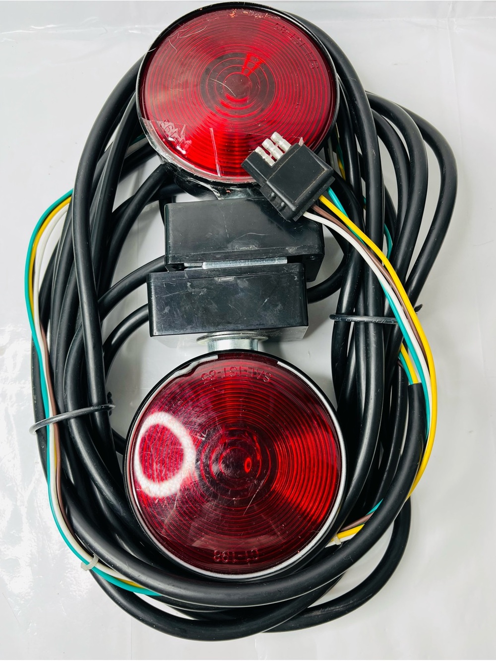 Magnetic Towing Light Kit for Trailer Truck RV 4Way Flat Plug & Cable (25-30 Ft)